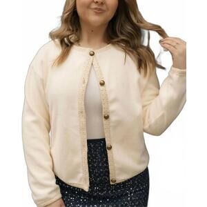 NEW SUNDAY EDITION halle fleece cardigan in cream